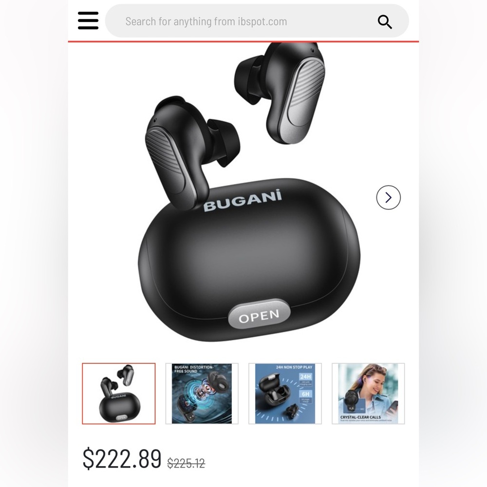 BUGANI True Wireless Bluetooth Earbuds NIB